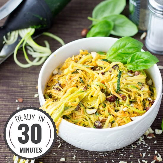 zucchini noodles zoodles with hazelnut carrot sauce - Article 1